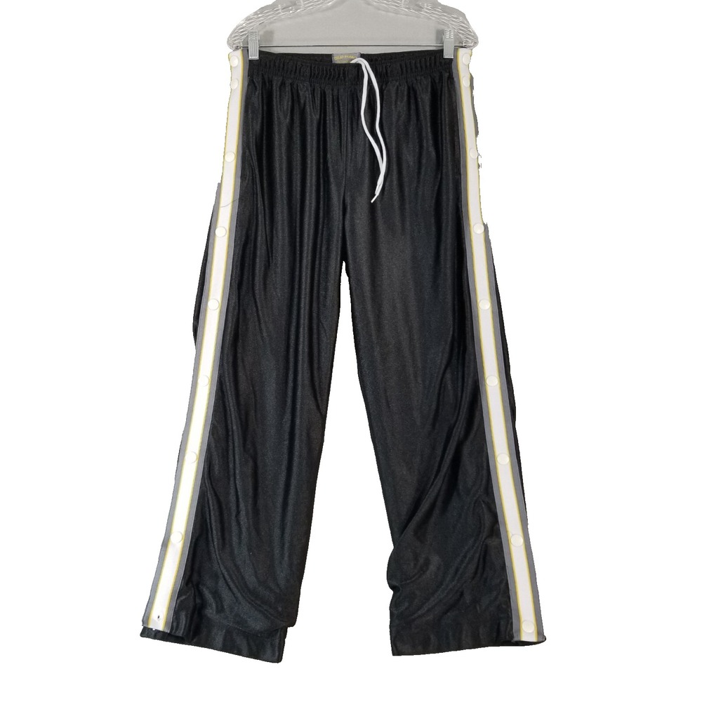Old Navy Track Pants Men Small Black Activewear Tear Away Snap Retro Sports